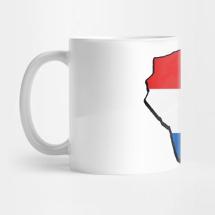 Red, White, and Blue Wisconsin Outline Mug